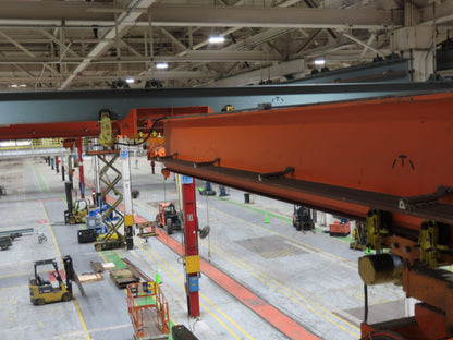 Cleveland Tramrail P&H 5 Ton Single Girder Underhung Bridge Crane 43' 8" Span
