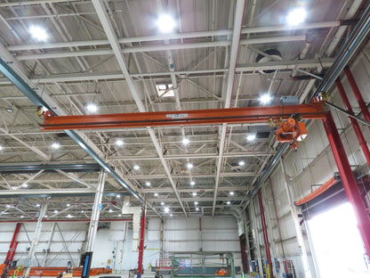 Cleveland Tramrail P&H 5 Ton Single Girder Underhung Bridge Crane 43' 8" Span