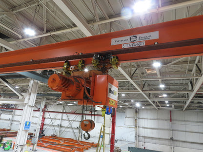 Cleveland Tramrail P&H 5 Ton Single Girder Underhung Bridge Crane 43' 8" Span