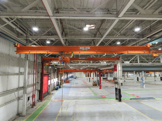 Cleveland Tramrail P&H 5 Ton Single Girder Underhung Bridge Crane 43' 8" Span