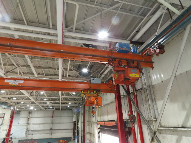 Cleveland Tramrail P&H 3 Ton Single Girder Underhung Bridge Crane 43' 8" Span