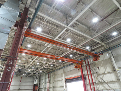 Cleveland Tramrail P&H 3 Ton Single Girder Underhung Bridge Crane 43' 8" Span