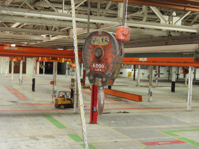 Cleveland Tramrail P&H 3 Ton Single Girder Underhung Bridge Crane 43' 8" Span