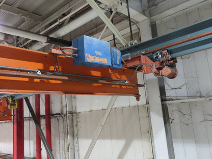 Cleveland Tramrail P&H 3 Ton Single Girder Underhung Bridge Crane 43' 8" Span
