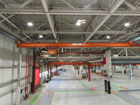 Cleveland Tramrail P&H 3 Ton Single Girder Underhung Bridge Crane 43' 8" Span