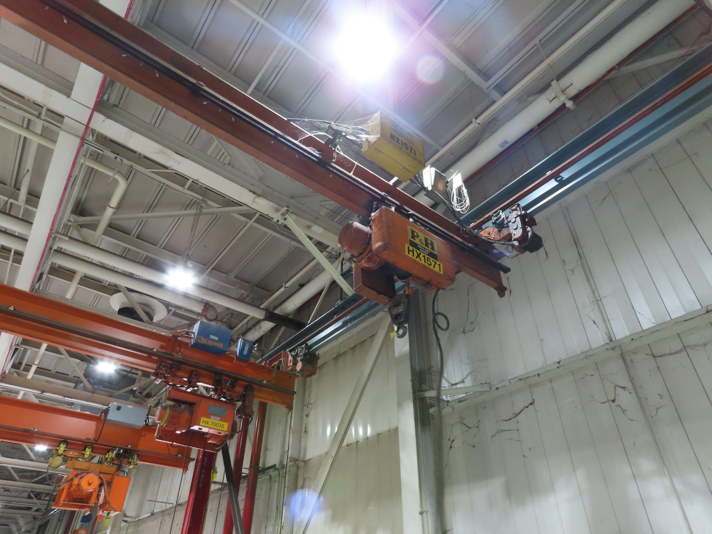 Cleveland Tramrail P&H 1 Ton Single Girder Underhung Bridge Crane 43' 8" Span