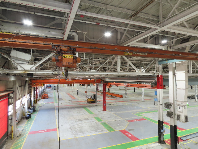 Cleveland Tramrail P&H 1 Ton Single Girder Underhung Bridge Crane 43' 8" Span