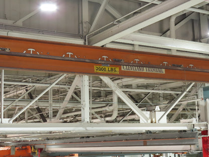 Cleveland Tramrail P&H 1 Ton Single Girder Underhung Bridge Crane 43' 8" Span
