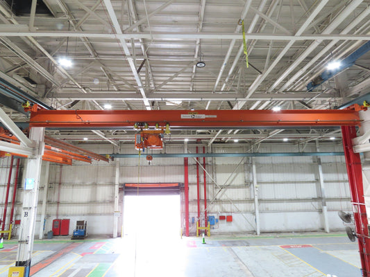 Cleveland Tramrail P&H 5 Ton Single Girder Underhung Bridge Crane 45' 10" Span