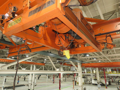 Cleveland Tramrail P&H 7.5 Ton Double Girder Underhung Bridge Crane 45' 10" Span