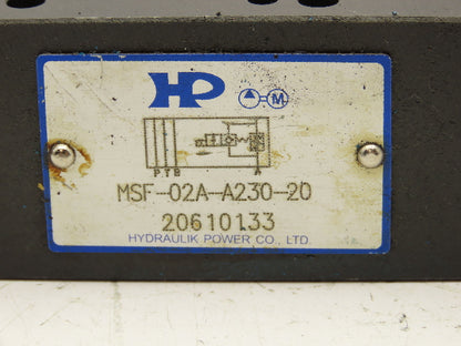 Northman HP MSF-02A-A230-20 Hydraulic Speed Control Valve 230V Coil Adjustable