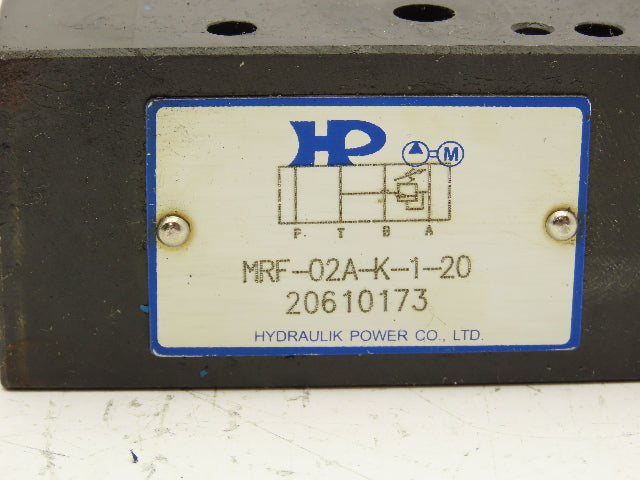 Northman HP MRF-02A-K-1-20 Hydraulic Modular Relief Valve 120-1000PSI