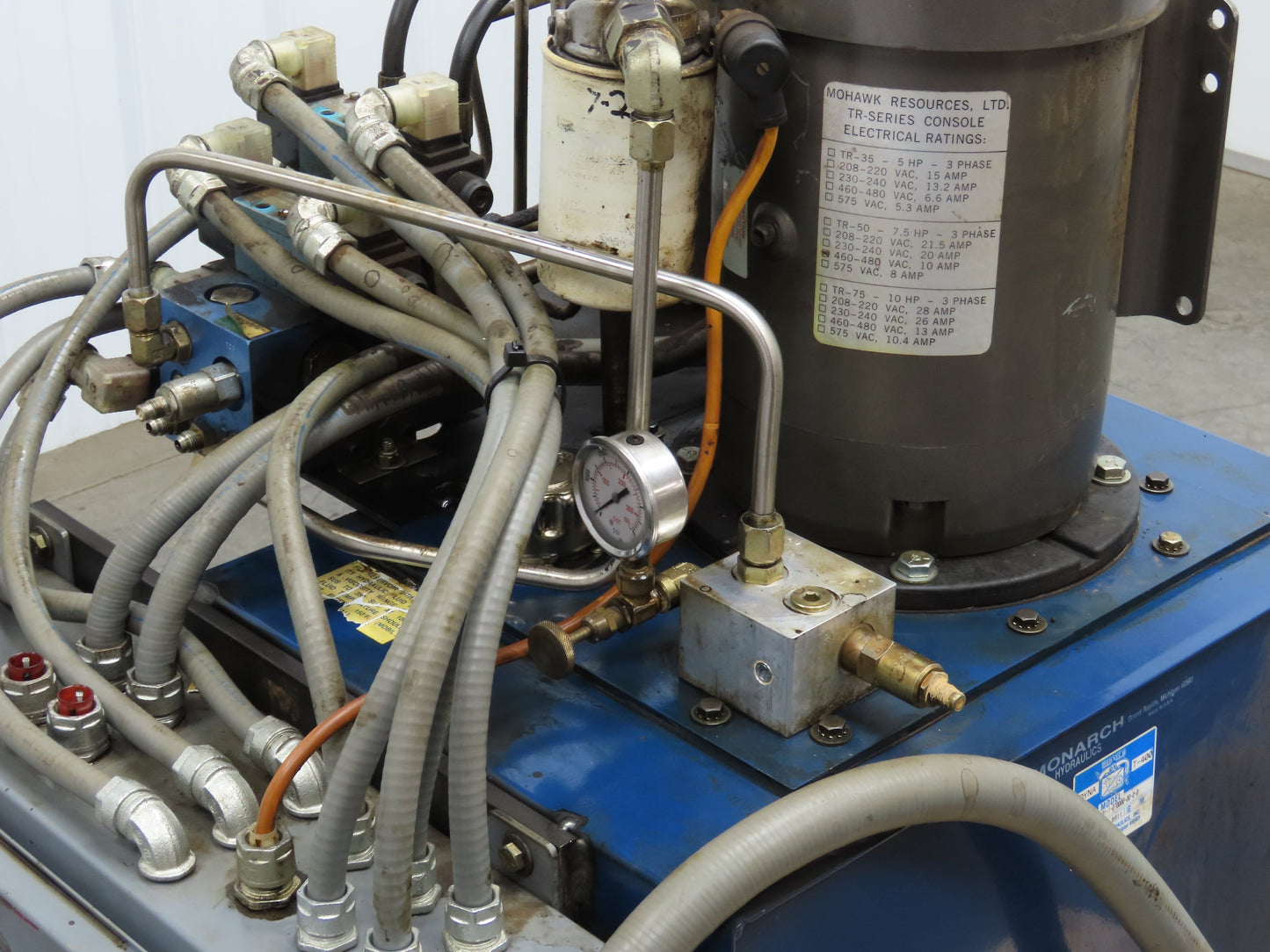 Monarch T-10-30 Hydraulic Power Unit Dyna Pack 2PD11.3D Pump 10GPM 7.5Hp 3Ph