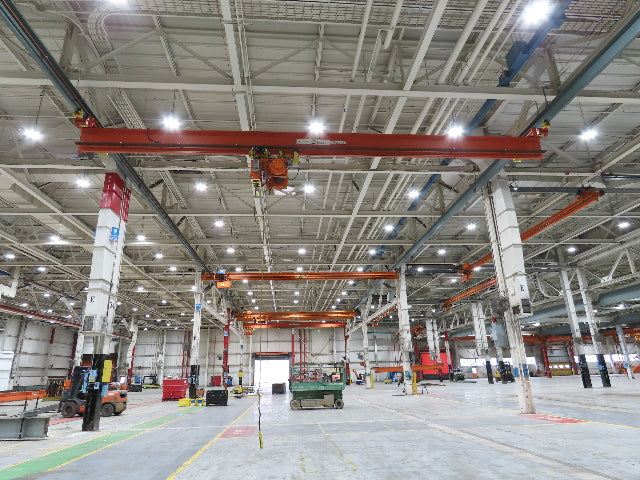 Cleveland Tramrail P&H 5 Ton Single Girder Underhung Bridge Crane 45' 10" Span