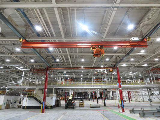 Cleveland Tramrail P&H 5 Ton Single Girder Underhung Bridge Crane 45' 10" Span