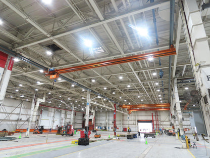 Cleveland Tramrail P&H 1 Ton Single Girder Underhung Bridge Crane 45' 10" Span