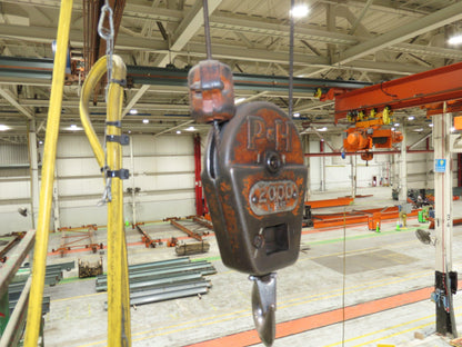 Cleveland Tramrail P&H 1 Ton Single Girder Underhung Bridge Crane 45' 10" Span