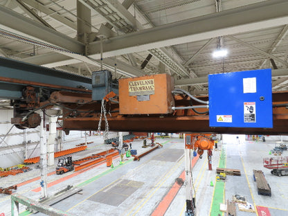 Cleveland Tramrail P&H 1 Ton Single Girder Underhung Bridge Crane 45' 10" Span