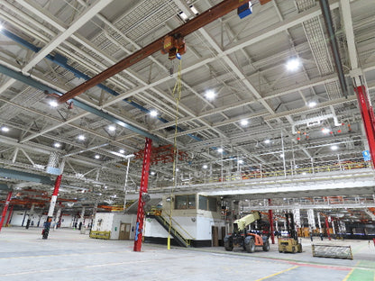 Cleveland Tramrail P&H 1 Ton Single Girder Underhung Bridge Crane 45' 10" Span