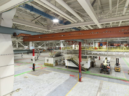 Cleveland Tramrail P&H 1 Ton Single Girder Underhung Bridge Crane 45' 10" Span