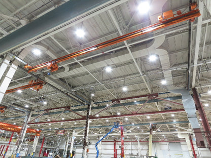 Cleveland Tramrail P&H 1 Ton Single Girder Underhung Bridge Crane 45' 10" Span