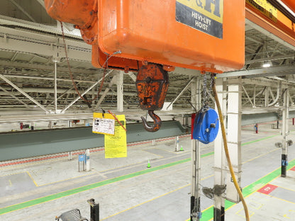Cleveland Tramrail P&H 1 Ton Single Girder Underhung Bridge Crane 45' 10" Span