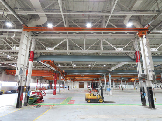 Cleveland Tramrail P&H 1 Ton Single Girder Underhung Bridge Crane 45' 10" Span