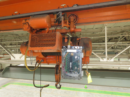 Cleveland Tramrail P&H 1 Ton Single Girder Underhung Bridge Crane 45' 10" Span