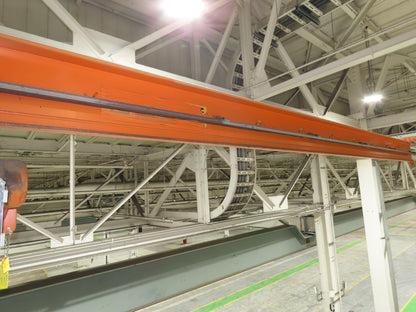Cleveland Tramrail P&H 1 Ton Single Girder Underhung Bridge Crane 45' 10" Span