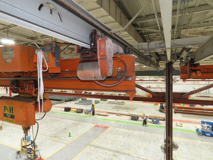 Cleveland Tramrail P&H 1 Ton Single Girder Underhung Bridge Crane 45' 10" Span