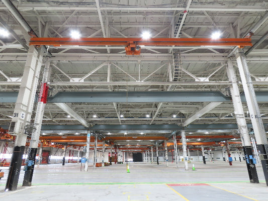 Cleveland Tramrail P&H 1 Ton Single Girder Underhung Bridge Crane 45' 10" Span