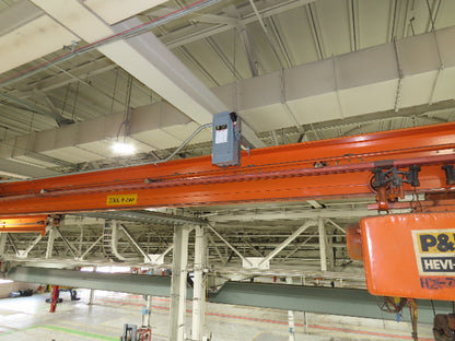 Cleveland Tramrail P&H 1 Ton Single Girder Underhung Bridge Crane 45' 10" Span