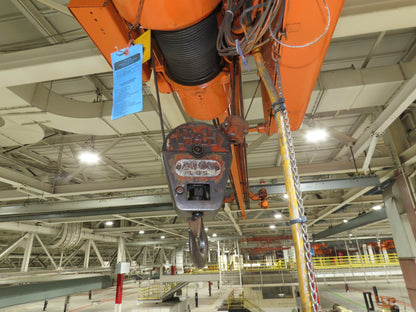 Cleveland Tramrail P&H 1 Ton Single Girder Underhung Bridge Crane 45' 10" Span