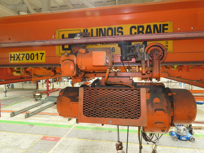 Cleveland Tramrail P&H 1 Ton Single Girder Underhung Bridge Crane 45' 10" Span