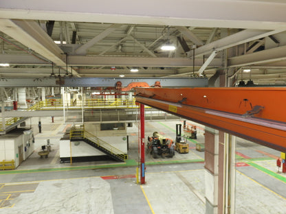 Cleveland Tramrail P&H 1 Ton Single Girder Underhung Bridge Crane 45' 10" Span