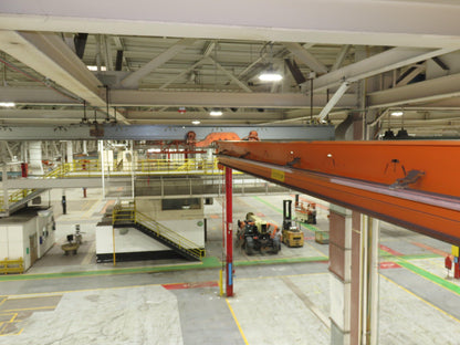 Cleveland Tramrail P&H 1 Ton Single Girder Underhung Bridge Crane 45' 10" Span