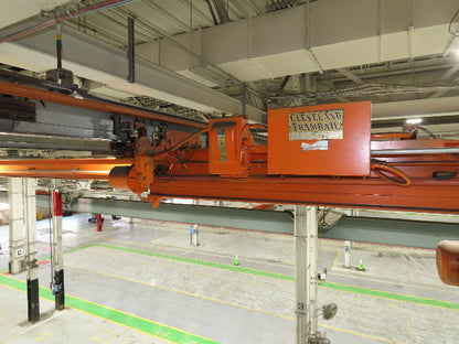 Cleveland Tramrail P&H 1 Ton Single Girder Underhung Bridge Crane 45' 10" Span
