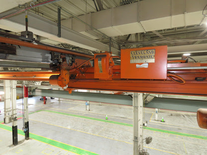 Cleveland Tramrail P&H 1 Ton Single Girder Underhung Bridge Crane 45' 10" Span