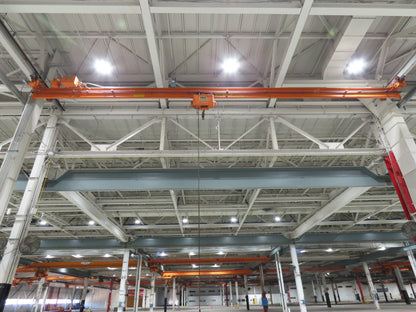 Cleveland Tramrail P&H 1 Ton Single Girder Underhung Bridge Crane 45' 10" Span