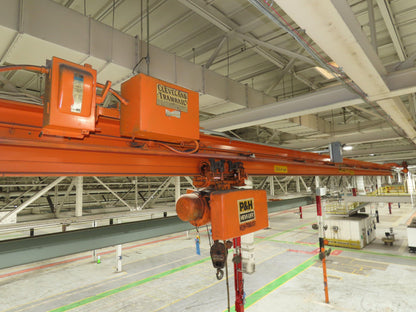 Cleveland Tramrail P&H 1 Ton Single Girder Underhung Bridge Crane 45' 10" Span