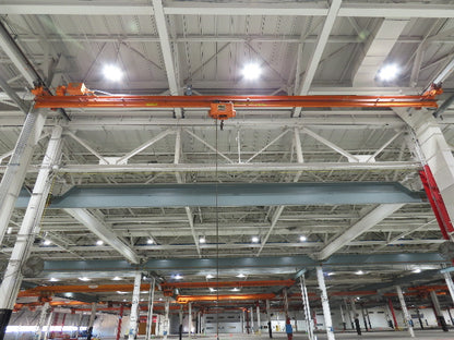 Cleveland Tramrail P&H 1 Ton Single Girder Underhung Bridge Crane 45' 10" Span