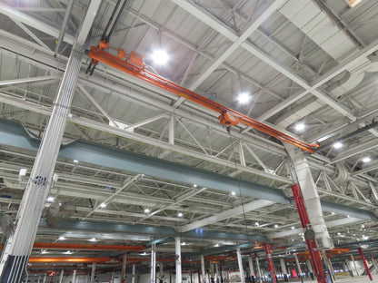 Cleveland Tramrail P&H 1 Ton Single Girder Underhung Bridge Crane 45' 10" Span