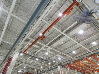 Cleveland Tramrail P&H 1 Ton Single Girder Underhung Bridge Crane 45' 10" Span