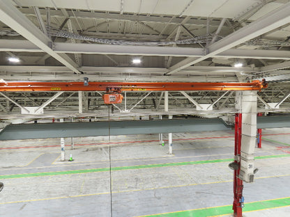 Cleveland Tramrail P&H 1 Ton Single Girder Underhung Bridge Crane 45' 10" Span