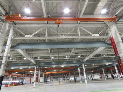 Cleveland Tramrail P&H 1 Ton Single Girder Underhung Bridge Crane 45' 10" Span