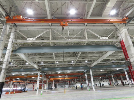 Cleveland Tramrail P&H 1 Ton Single Girder Underhung Bridge Crane 45' 10" Span