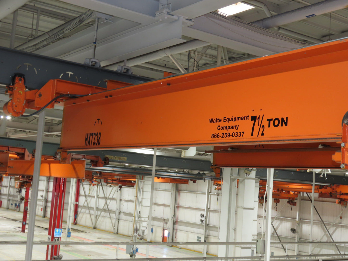 Acco Wright 7.5 Ton Double Girder Underhung Bridge Crane 18' 3" Span Work Rated