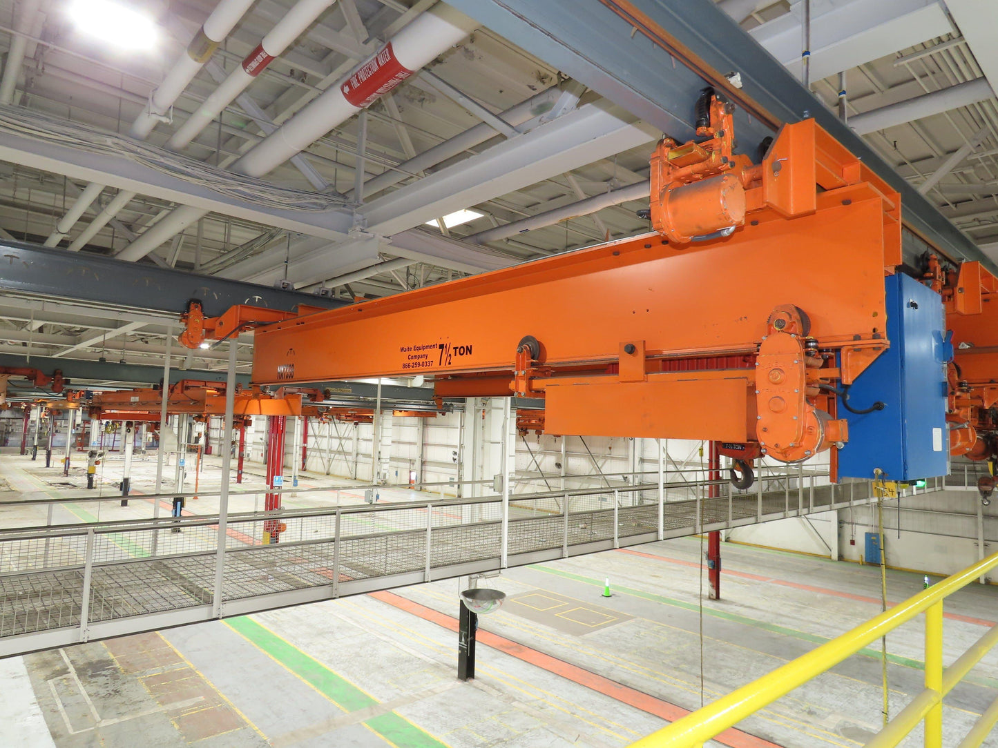 Acco Wright 7.5 Ton Double Girder Underhung Bridge Crane 18' 3" Span Work Rated