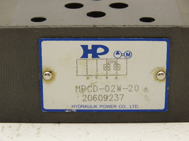 Northman HP MPCD-02W-20 Hydraulic Modular Pilot Operated Check Valve