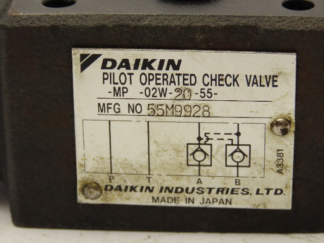 Daikin MP-02W-20-55 Hydraulic Pilot Operated Check Valve